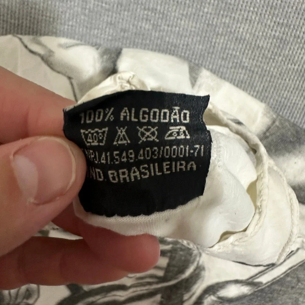 Y2K Aggy Capoeira Martial Arts AOP Graphic Tank Top Faded White Black Mens Large